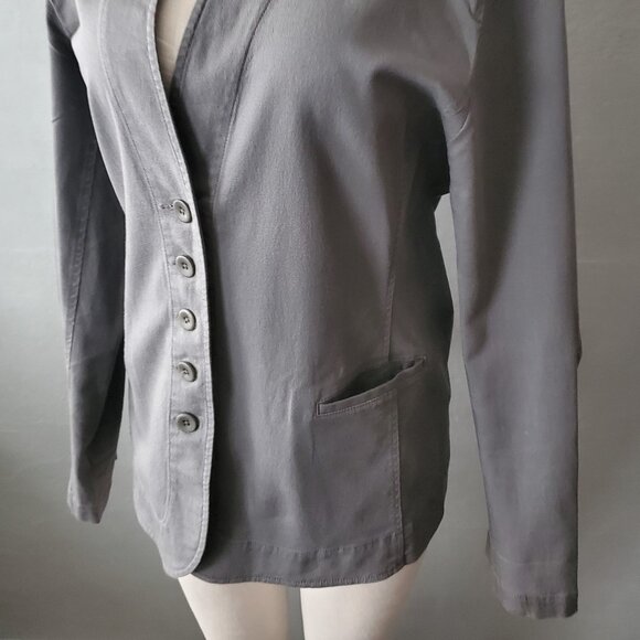 Eileen Fisher Utility Style Jacket/ Collarless Blazer/ Size L - Picture 5 of 11
